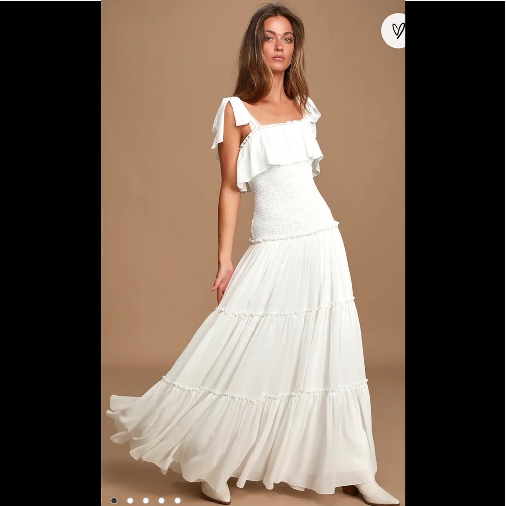 NWT Lulus White Maxi Dress